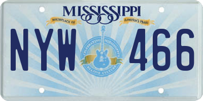MS license plate NYW466