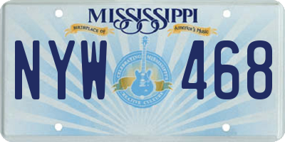 MS license plate NYW468