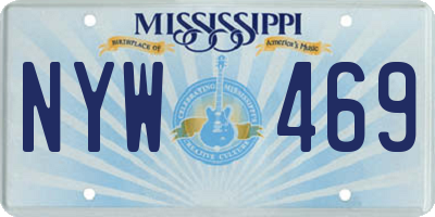 MS license plate NYW469