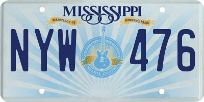 MS license plate NYW476