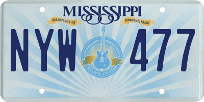 MS license plate NYW477