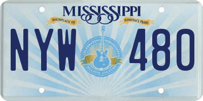 MS license plate NYW480