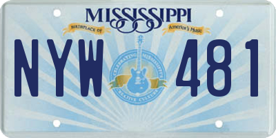 MS license plate NYW481