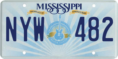 MS license plate NYW482