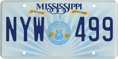 MS license plate NYW499
