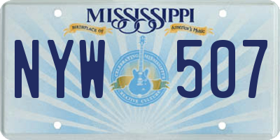 MS license plate NYW507