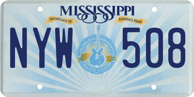 MS license plate NYW508