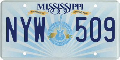 MS license plate NYW509
