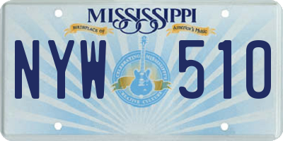 MS license plate NYW510