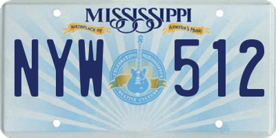 MS license plate NYW512