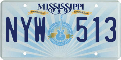 MS license plate NYW513