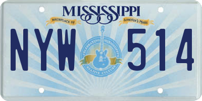 MS license plate NYW514