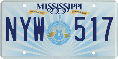 MS license plate NYW517