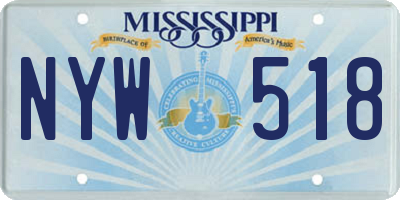 MS license plate NYW518