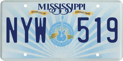 MS license plate NYW519
