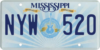 MS license plate NYW520