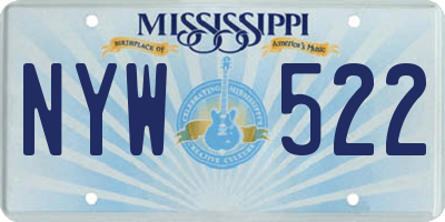 MS license plate NYW522