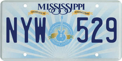 MS license plate NYW529