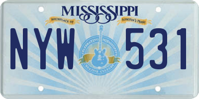 MS license plate NYW531