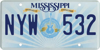 MS license plate NYW532