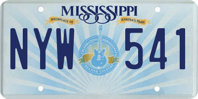 MS license plate NYW541