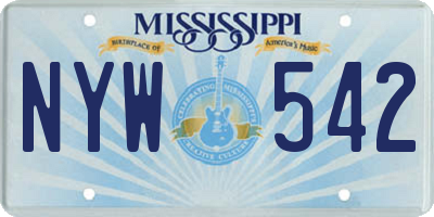 MS license plate NYW542