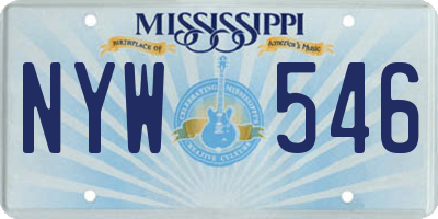 MS license plate NYW546