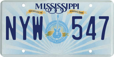 MS license plate NYW547