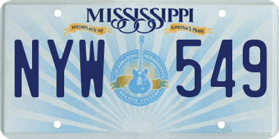 MS license plate NYW549