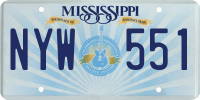 MS license plate NYW551