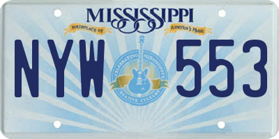MS license plate NYW553