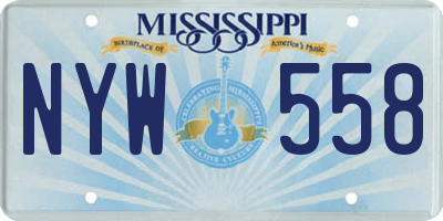 MS license plate NYW558