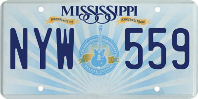 MS license plate NYW559