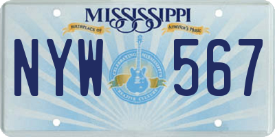 MS license plate NYW567