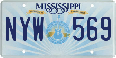MS license plate NYW569