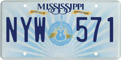 MS license plate NYW571
