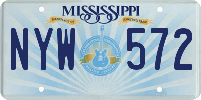MS license plate NYW572