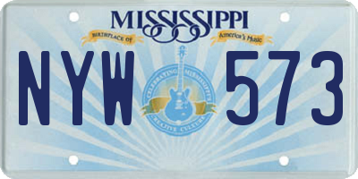 MS license plate NYW573
