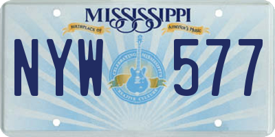 MS license plate NYW577