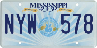 MS license plate NYW578