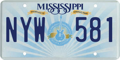MS license plate NYW581