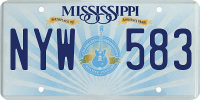 MS license plate NYW583