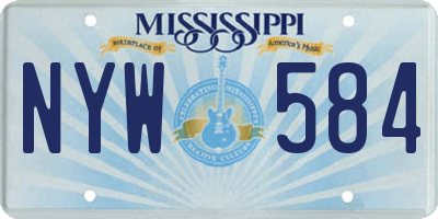 MS license plate NYW584