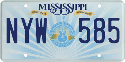 MS license plate NYW585