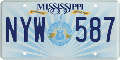 MS license plate NYW587