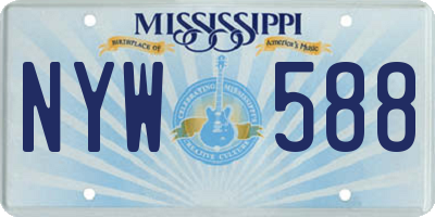 MS license plate NYW588