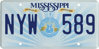 MS license plate NYW589
