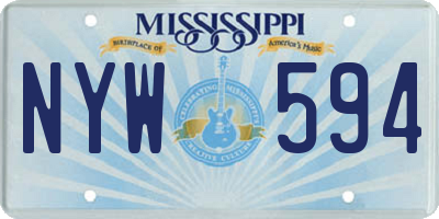 MS license plate NYW594