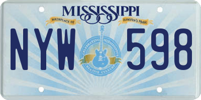 MS license plate NYW598