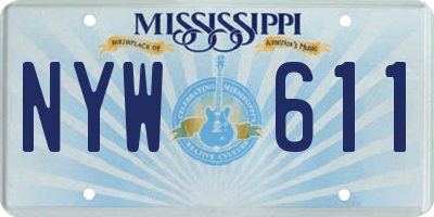 MS license plate NYW611